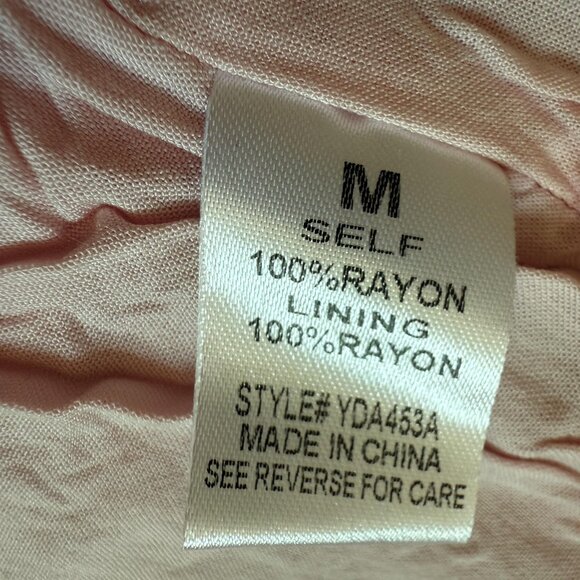 Audrey 3+1 Dress Pink Floral Midi Puff‎ Sleeve Tie Boho Rayon Lined - Picture 13 of 15